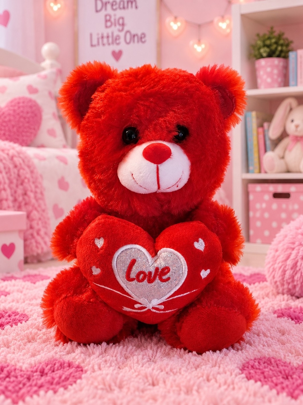 Red Love Heart Plush Teddy Bear – Kids Toys